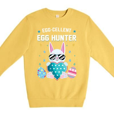 Egggiftcellent Egg Hunter Cute Bunny Funny Easter Day Gift Premium Crewneck Sweatshirt