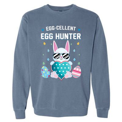 Egggiftcellent Egg Hunter Cute Bunny Funny Easter Day Gift Garment-Dyed Sweatshirt