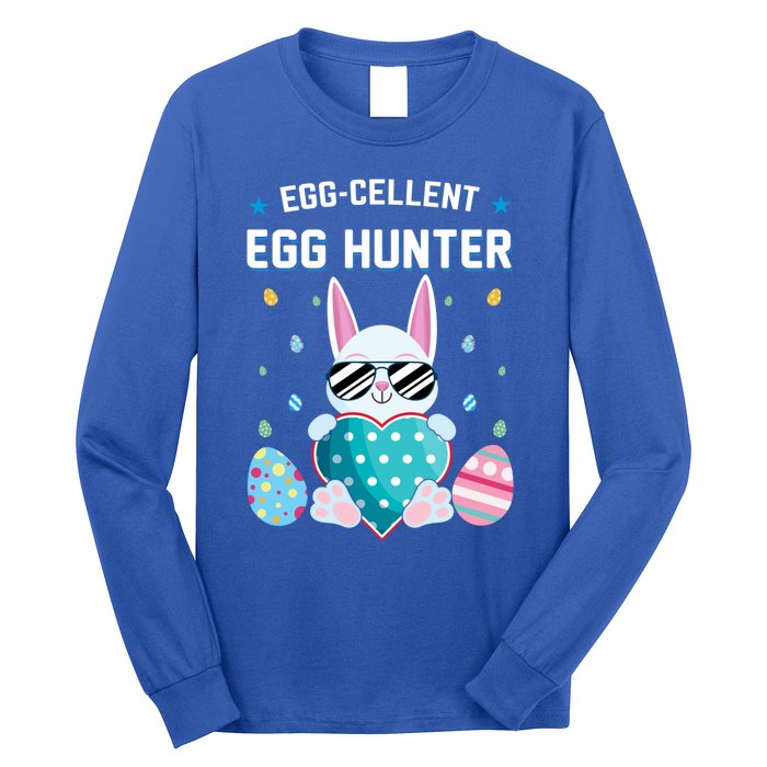 Egggiftcellent Egg Hunter Cute Bunny Funny Easter Day Gift Long Sleeve Shirt