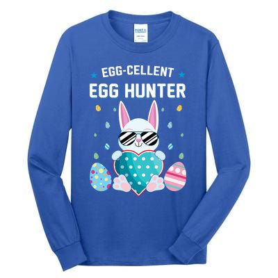 Egggiftcellent Egg Hunter Cute Bunny Funny Easter Day Gift Tall Long Sleeve T-Shirt