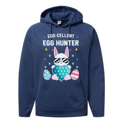 Egggiftcellent Egg Hunter Cute Bunny Funny Easter Day Gift Performance Fleece Hoodie