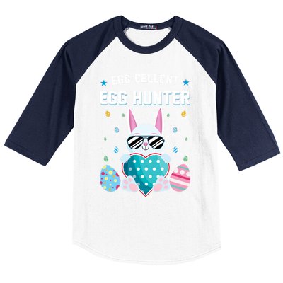 Egggiftcellent Egg Hunter Cute Bunny Funny Easter Day Gift Baseball Sleeve Shirt