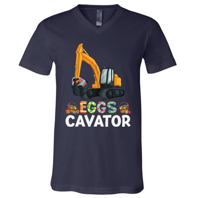 Easter Egg Hunts Constructions Trucks Children V-Neck T-Shirt