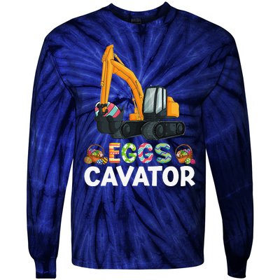 Easter Egg Hunts Constructions Trucks Children Tie-Dye Long Sleeve Shirt