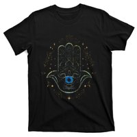 Evil Eye Hamsa Hand Nazar Amulet Protection Celestial Yoga T-Shirt