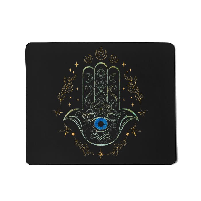 Evil Eye Hamsa Hand Nazar Amulet Protection Celestial Yoga Mousepad