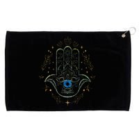 Evil Eye Hamsa Hand Nazar Amulet Protection Celestial Yoga Grommeted Golf Towel