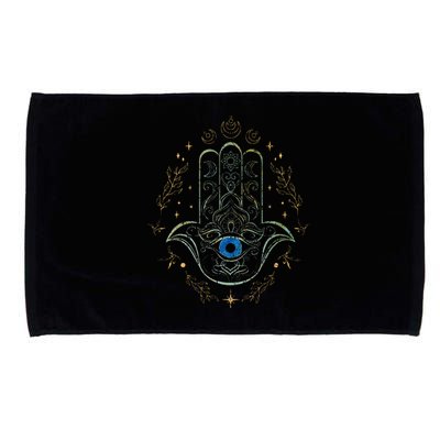 Evil Eye Hamsa Hand Nazar Amulet Protection Celestial Yoga Microfiber Hand Towel