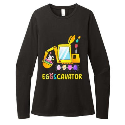 Easter Egg Hunt Funny EggsCavator Bunny Womens CVC Long Sleeve Shirt