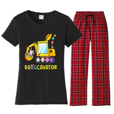 Easter Egg Hunt Funny EggsCavator Bunny Women's Flannel Pajama Set