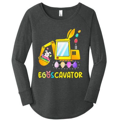 Easter Egg Hunt Funny EggsCavator Bunny Women's Perfect Tri Tunic Long Sleeve Shirt