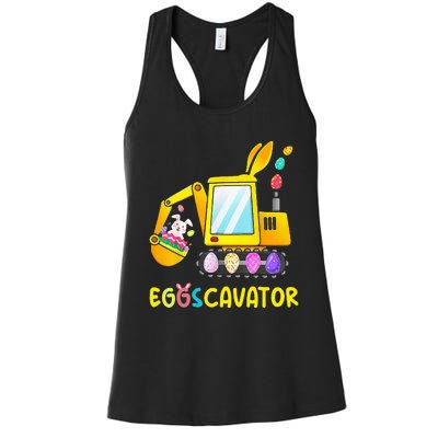 Easter Egg Hunt Funny EggsCavator Bunny Women's Racerback Tank