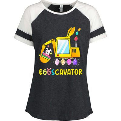 Easter Egg Hunt Funny EggsCavator Bunny Enza Ladies Jersey Colorblock Tee