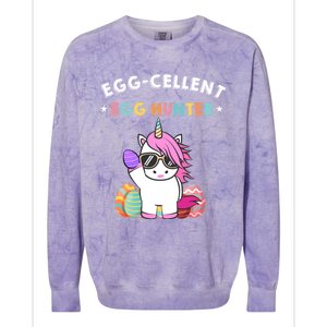 Egggiftcellent Egg Hunter Easter Unicorn Costume Funny Gift Colorblast Crewneck Sweatshirt