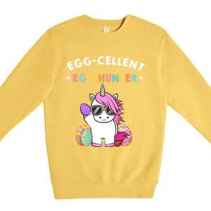 Egggiftcellent Egg Hunter Easter Unicorn Costume Funny Gift Premium Crewneck Sweatshirt