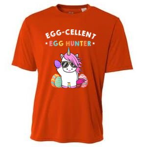 Egggiftcellent Egg Hunter Easter Unicorn Costume Funny Gift Cooling Performance Crew T-Shirt