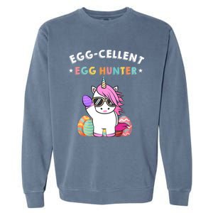 Egggiftcellent Egg Hunter Easter Unicorn Costume Funny Gift Garment-Dyed Sweatshirt