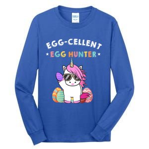 Egggiftcellent Egg Hunter Easter Unicorn Costume Funny Gift Tall Long Sleeve T-Shirt