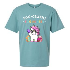 Egggiftcellent Egg Hunter Easter Unicorn Costume Funny Gift Sueded Cloud Jersey T-Shirt