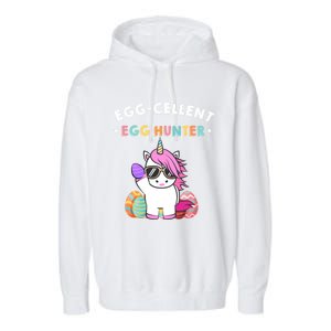 Egggiftcellent Egg Hunter Easter Unicorn Costume Funny Gift Garment-Dyed Fleece Hoodie