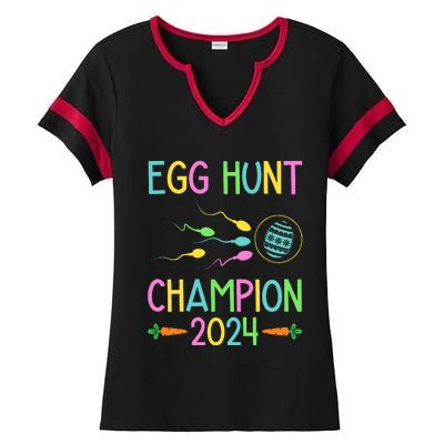 Easter Egg Hunt Champion Funny Dad Ladies Halftime Notch Neck Tee