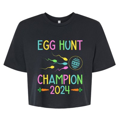 Easter Egg Hunt Champion Funny Dad Bella+Canvas Jersey Crop Tee