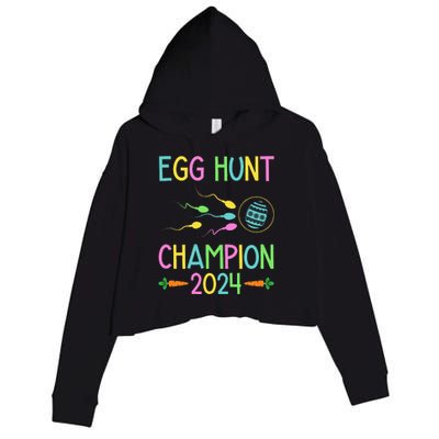 Easter Egg Hunt Champion Funny Dad Crop Fleece Hoodie