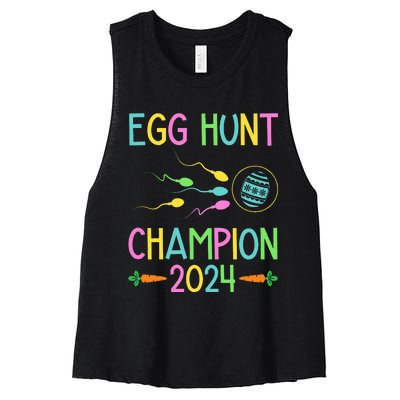 Easter Egg Hunt Champion Funny Dad Women's Racerback Cropped Tank