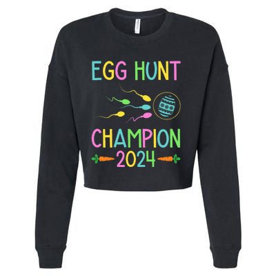 Easter Egg Hunt Champion Funny Dad Cropped Pullover Crew