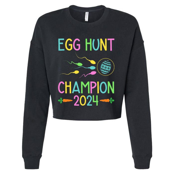 Easter Egg Hunt Champion Funny Dad Cropped Pullover Crew