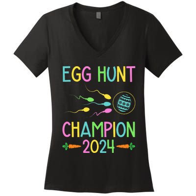 Easter Egg Hunt Champion Funny Dad Women's V-Neck T-Shirt