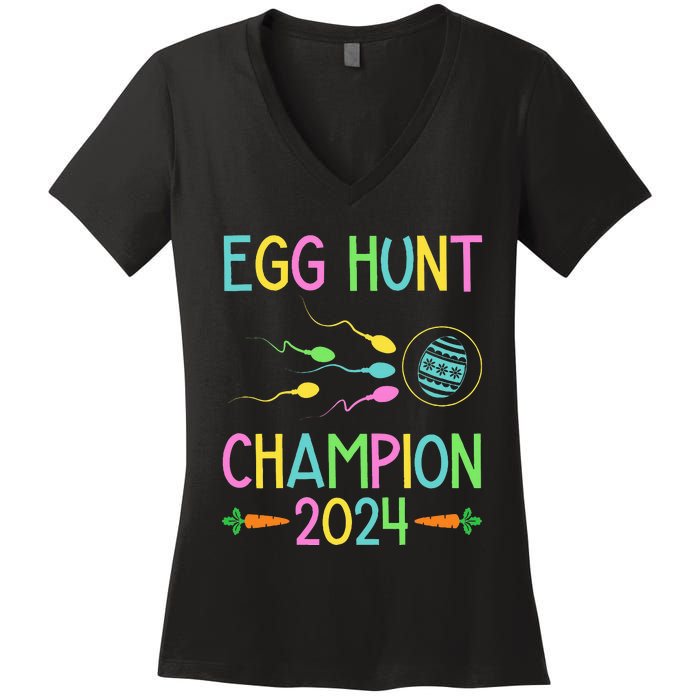 Easter Egg Hunt Champion Funny Dad Women's V-Neck T-Shirt