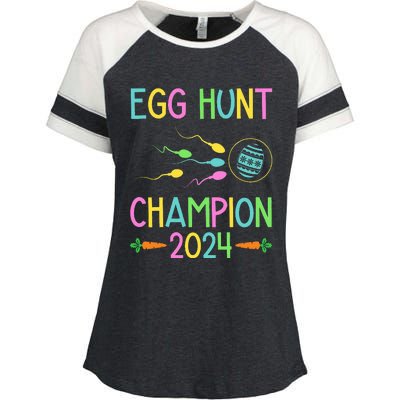 Easter Egg Hunt Champion Funny Dad Enza Ladies Jersey Colorblock Tee