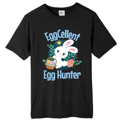 Eggcellent Egg Hunter Cute Easter Bunny Quote Saying Graphic Great Gift Tall Fusion ChromaSoft Performance T-Shirt