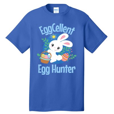 Eggcellent Egg Hunter Cute Easter Bunny Quote Saying Graphic Great Gift Tall T-Shirt