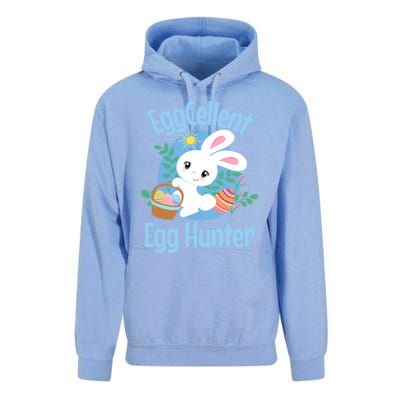 Eggcellent Egg Hunter Cute Easter Bunny Quote Saying Graphic Great Gift Unisex Surf Hoodie