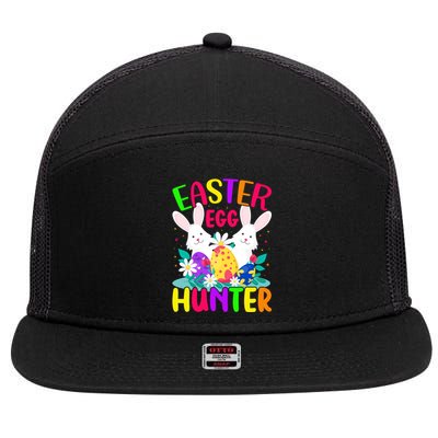 Easter Egg Hunter Easter Eggs Happy Easter Day Gift 7 Panel Mesh Trucker Snapback Hat