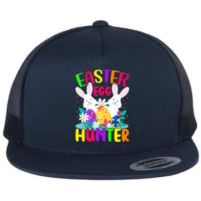 Easter Egg Hunter Easter Eggs Happy Easter Day Gift Flat Bill Trucker Hat