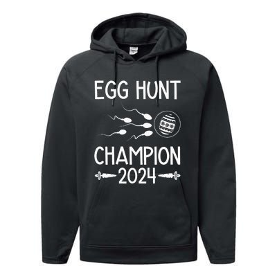 Easter Egg Hunt Champion Funny Dad Performance Fleece Hoodie