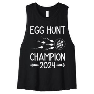 Easter Egg Hunt Champion Funny Dad Women's Racerback Cropped Tank