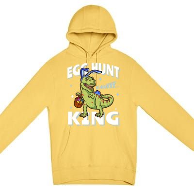 Easter Egg Hunt King Dinosaur Bunny With Ears Gift Premium Pullover Hoodie