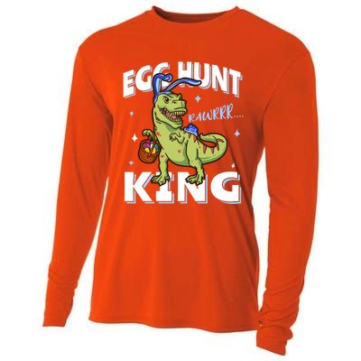 Easter Egg Hunt King Dinosaur Bunny With Ears Gift Cooling Performance Long Sleeve Crew