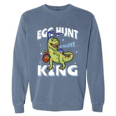 Easter Egg Hunt King Dinosaur Bunny With Ears Gift Garment-Dyed Sweatshirt