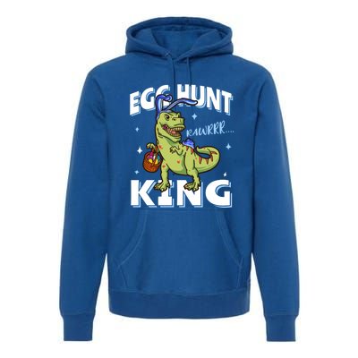 Easter Egg Hunt King Dinosaur Bunny With Ears Gift Premium Hoodie