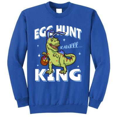 Easter Egg Hunt King Dinosaur Bunny With Ears Gift Tall Sweatshirt