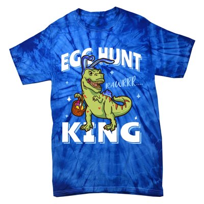 Easter Egg Hunt King Dinosaur Bunny With Ears Gift Tie-Dye T-Shirt