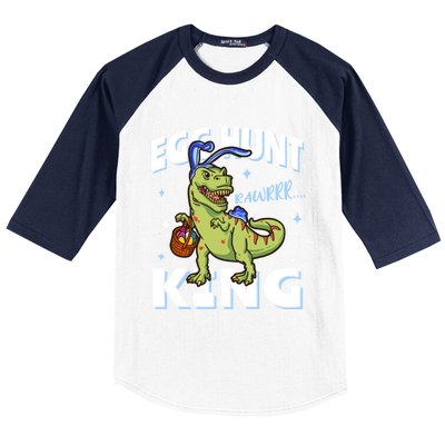 Easter Egg Hunt King Dinosaur Bunny With Ears Gift Baseball Sleeve Shirt