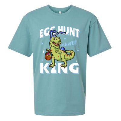 Easter Egg Hunt King Dinosaur Bunny With Ears Gift Sueded Cloud Jersey T-Shirt