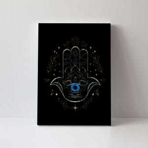 Evil Eye Hamsa Hand Nazar Amulet Protection Celestial Yoga Canvas