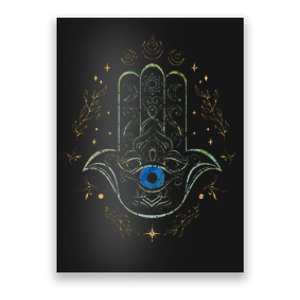 Evil Eye Hamsa Hand Nazar Amulet Protection Celestial Yoga Poster